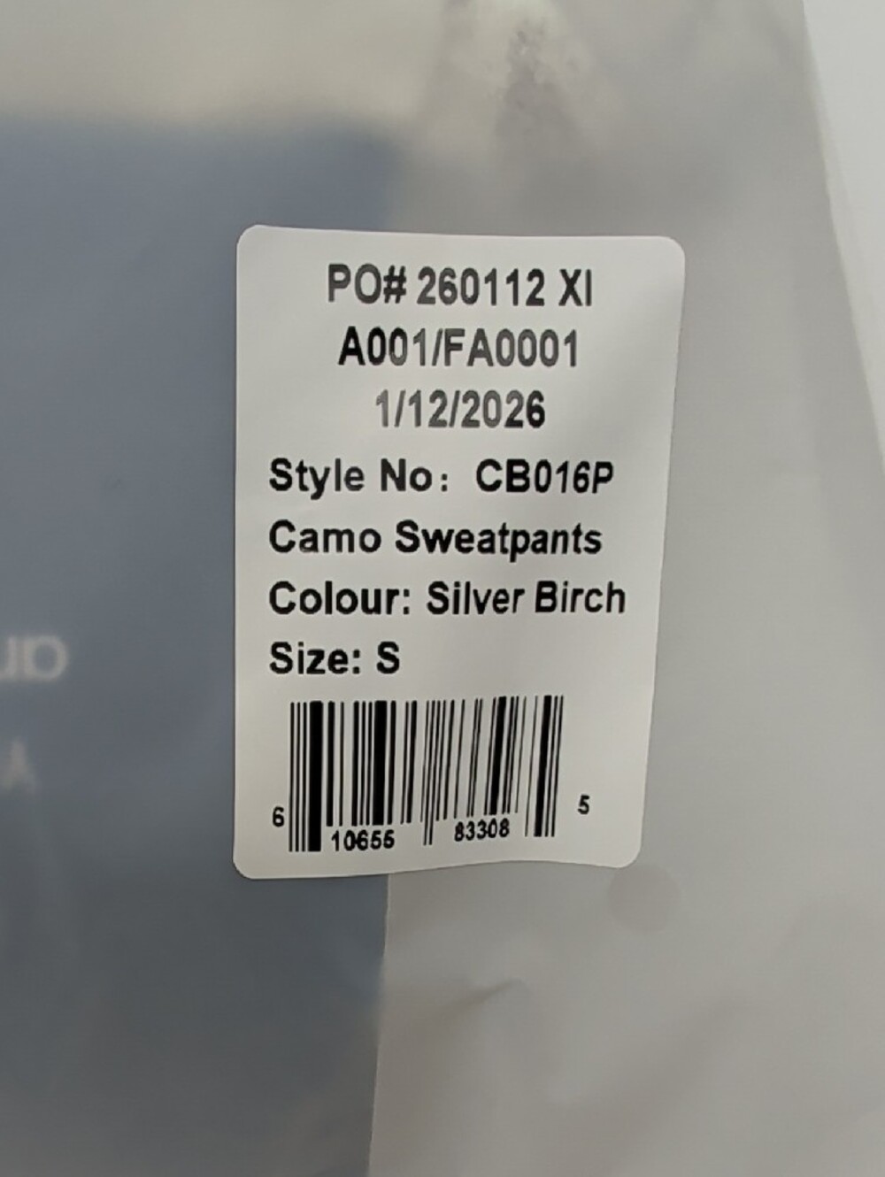 NEW Comfrt Camo Silver Birch Sweatpants Small - Picture 4 of 4